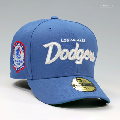 LOS ANGELES DODGERS RETRO SCRIPT IRIDESCENCE 1984 LA OLYMPIC BASEBALL NEW ERA FITTED CAP