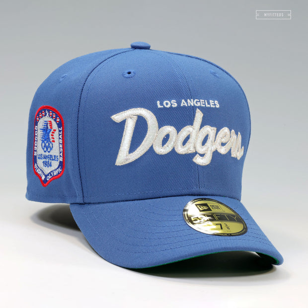 LOS ANGELES DODGERS RETRO SCRIPT IRIDESCENCE 1984 LA OLYMPIC BASEBALL NEW ERA FITTED CAP