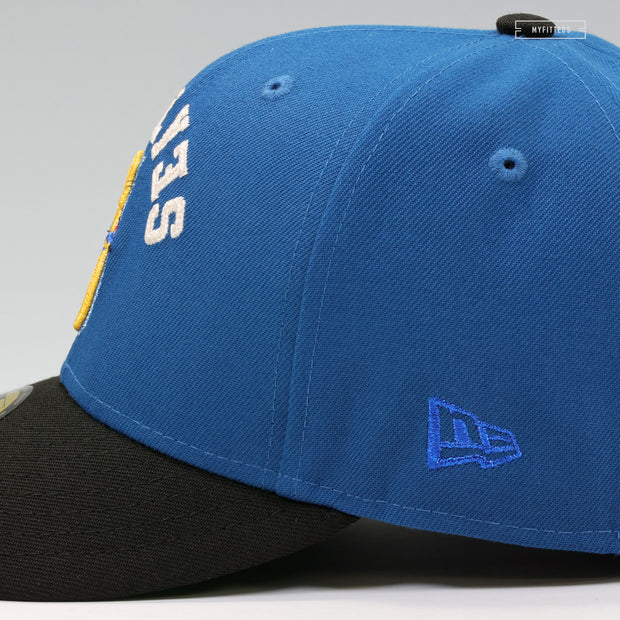 SEATTLE MARINERS KEN GRIFFEY JR. #24 CHAIN STITCH UPSIDE DOWN SEATTLE NEW ERA FITTED CAP