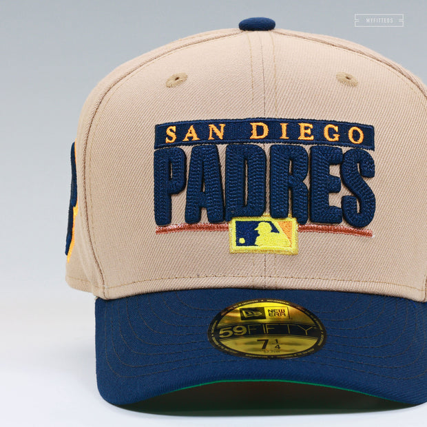 SAN DIEGO PADRES RETRO CHAIN STITCHED ENGLISH MUFFIN NEW ERA FITTED CAP