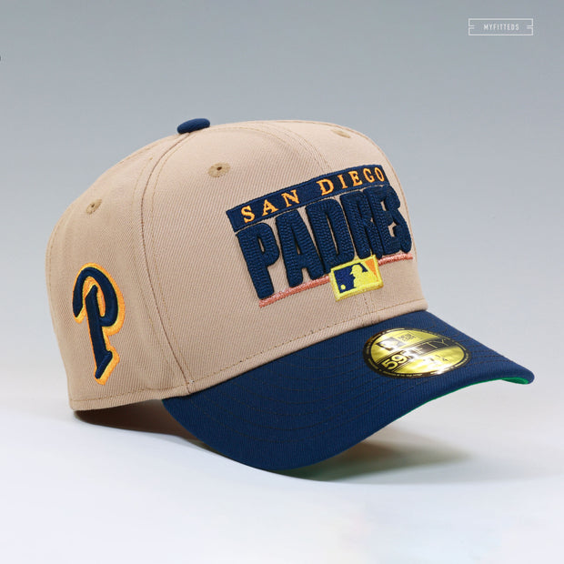 SAN DIEGO PADRES RETRO CHAIN STITCHED ENGLISH MUFFIN NEW ERA FITTED CAP