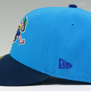 MYRTLE BEACH PELICANS 25TH ANNIVERSARY SPLASH MASCOT SLIDING NEW ERA FITTED CAP