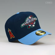 ANAHEIM ANGELS 2002 MLB WORLD SERIES FRONT NIGHTSHADE ULTRA BLUE NEW ERA FITTED CAP