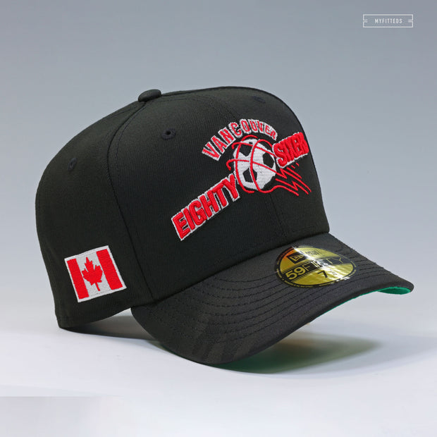 VANCOUVER EIGHTY SIXERS RETRO MLS JET BLACK RADIANT RED NEW ERA FITTED CAP