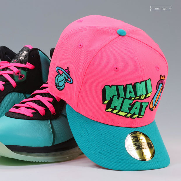 MIAMI HEAT NIKE LEBRON VIII PRE HEAT INSPIRED MIAMI VICE NEW ERA FITTED CAP