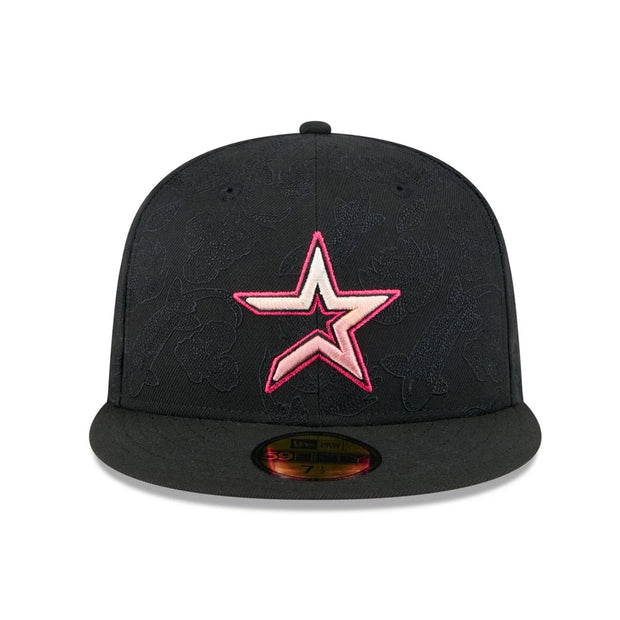 HOUSTON ASTROS KOI FISH ALL OVER EMBROIDERED GRADIENT NEW ERA FITTED CAP