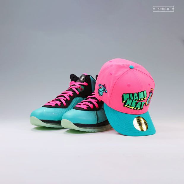 MIAMI HEAT NIKE LEBRON VIII PRE HEAT INSPIRED MIAMI VICE NEW ERA FITTED CAP