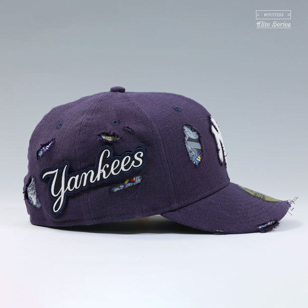NEW YORK YANKEES WORLD SERIES VELCRO YANKEES PATCH DISTRESSED ELITE SERIES NEW ERA FITTED CAP