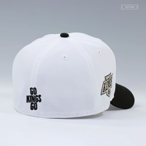 LOS ANGELES KINGS 1997-1998 ALTERNATE GLACIAL WHITE JET BLACK NEW ERA FITTED CAP