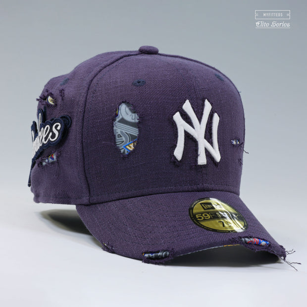 NEW YORK YANKEES WORLD SERIES VELCRO YANKEES PATCH DISTRESSED ELITE SERIES NEW ERA FITTED CAP