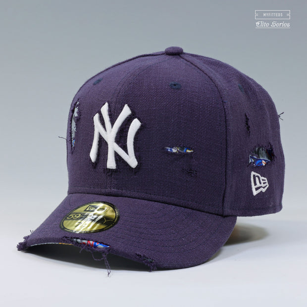 NEW YORK YANKEES WORLD SERIES VELCRO YANKEES PATCH DISTRESSED ELITE SERIES NEW ERA FITTED CAP