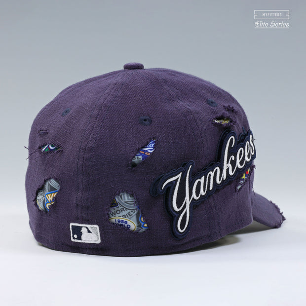 NEW YORK YANKEES WORLD SERIES VELCRO YANKEES PATCH DISTRESSED ELITE SERIES NEW ERA FITTED CAP