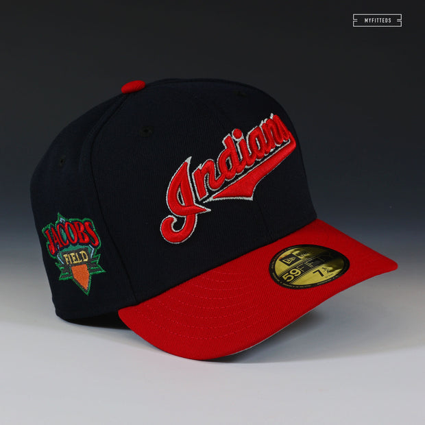 CLEVELAND INDIANS JACOBS FIELD TEAM COLOR 2 TONE NEW ERA FITTED CAP