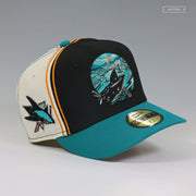 SAN JOSE SHARKS OPEN WATER BY JEFF MCMILLAN ARTIST SERIES DIAGONAL BLOCK NEW ERA HAT