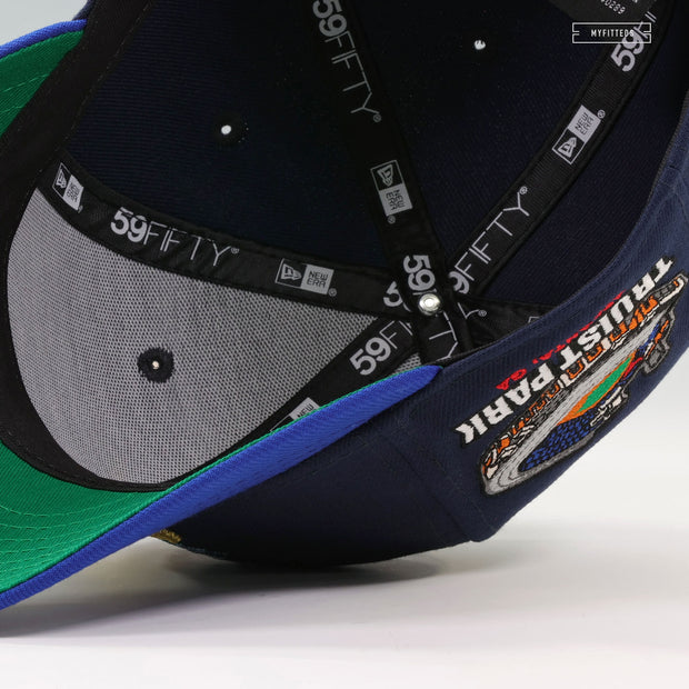 ATLANTA BRAVES BOLTS AND THUNDER TRUIST PARK NIGHTSHADE GOLDEN METALLIC NEW ERA CAP