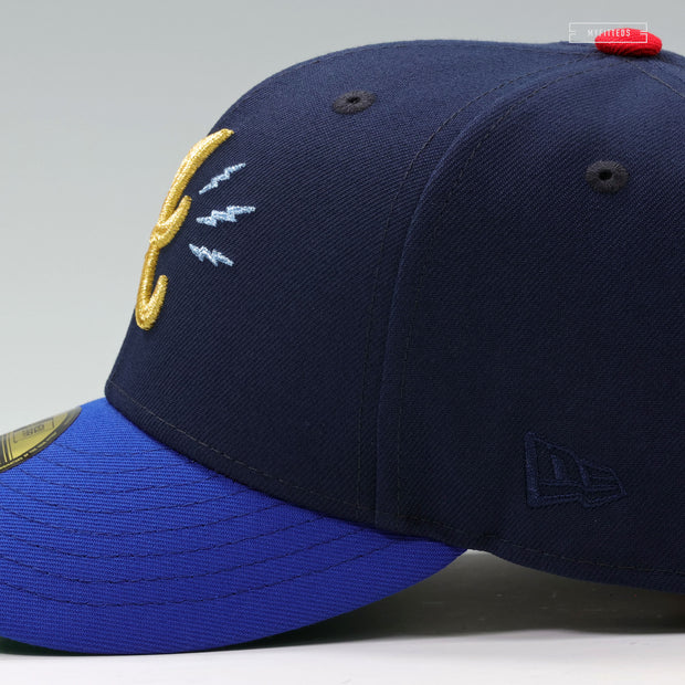 ATLANTA BRAVES BOLTS AND THUNDER TRUIST PARK NIGHTSHADE GOLDEN METALLIC NEW ERA CAP