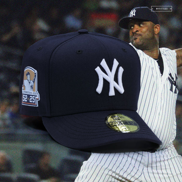 NEW YORK YANKEES CC SABATHIA 52 IN 25 COOPERSTOWN HOF ON-FIELD NEW ERA FITTED CAP