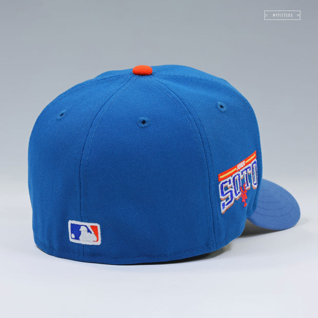 NEW YORK METS JUAN SOTO HOME RUN APPLE VINTAGE WEATHERED LOOK NEW ERA FITTED CAP