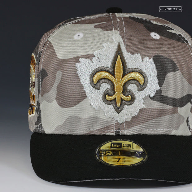 NEW ORLEANS SAINTS 2009 SUPER BOWL XLIV CHAMPIONS CAMO NEW ERA FITTED CAP