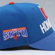 NEW YORK METS JUAN SOTO HOME RUN APPLE VINTAGE WEATHERED LOOK NEW ERA FITTED CAP