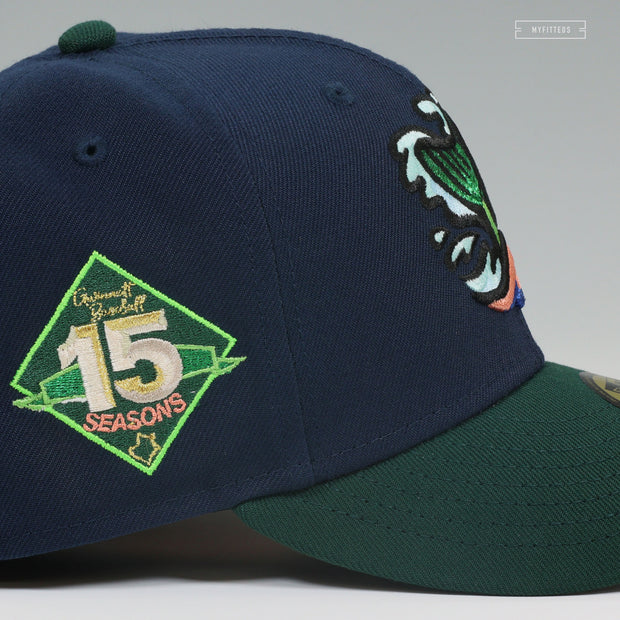 GWINNETT STRIPERS 15 SEASONS NIGHTSHADE EMERALD STONE NEW ERA FITTED CAP