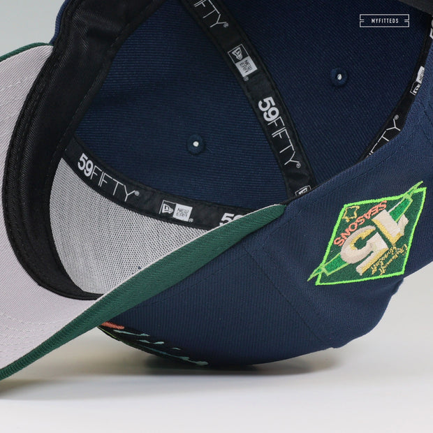 GWINNETT STRIPERS 15 SEASONS NIGHTSHADE EMERALD STONE NEW ERA FITTED CAP