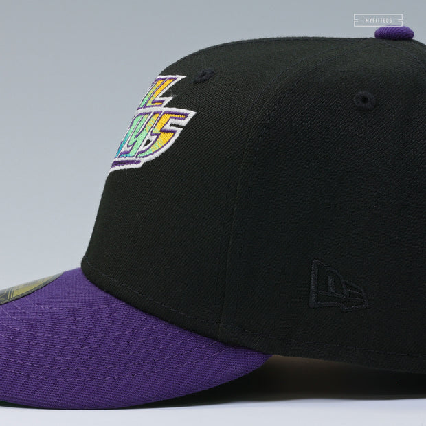 TAMPA BAY DEVIL RAYS RETRO STRIPED SWEATBAND NEW ERA FITTED CAP