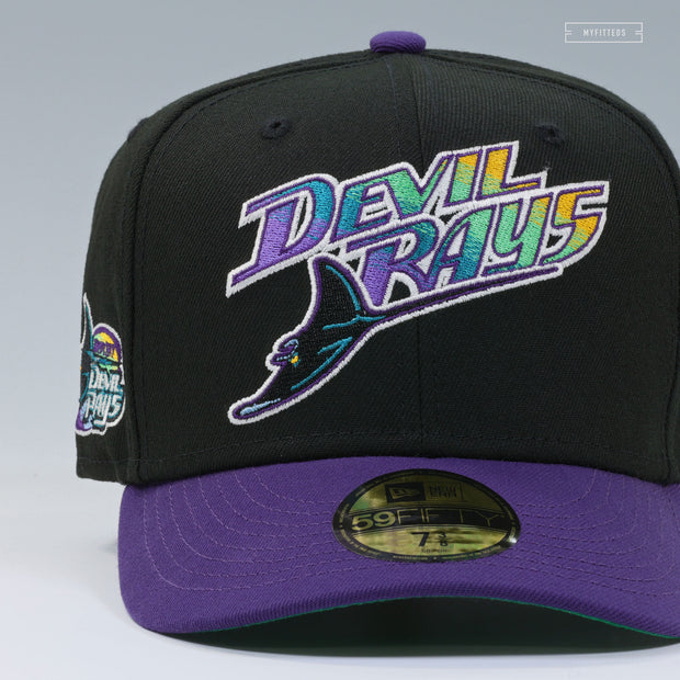 TAMPA BAY DEVIL RAYS RETRO STRIPED SWEATBAND NEW ERA FITTED CAP