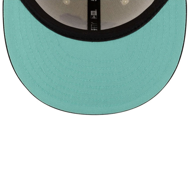 SULTANES DE MONTERREY OFF WHITE JET BLACK SEA CRYSTAL 2TONE ROSE NEW ERA FITTED CAP