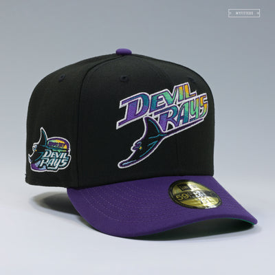 TAMPA BAY DEVIL RAYS RETRO STRIPED SWEATBAND NEW ERA FITTED CAP