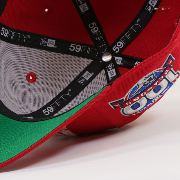 NEW YORK GIANTS 100 SEASONS IRIDESCENT WORDMARK RADIANT RED NEW ERA FITTED CAP