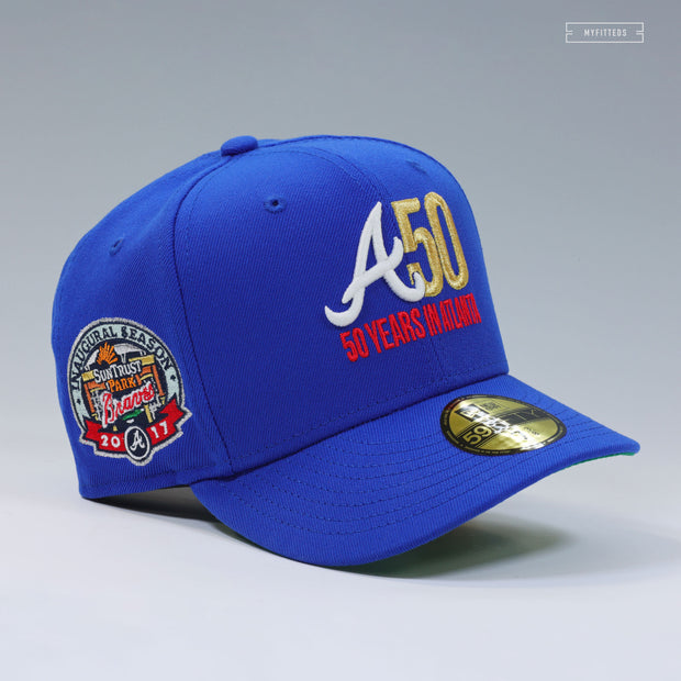 ATLANTA BRAVES 50 SEASONS IN ATLANTA 2017 SUNTRUST PARK INAUGURAL SEASON NEW ERA CAP