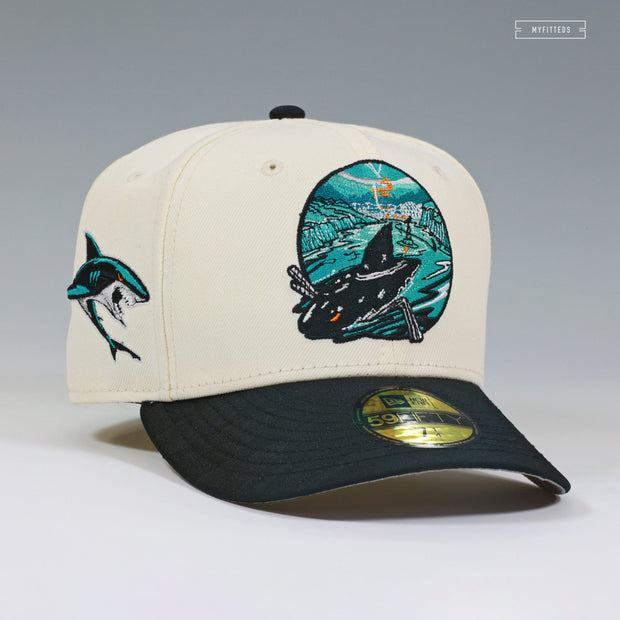 SAN JOSE SHARKS JEFF MCMILLAN ARTIST SERIES OFF WHITE NEW ERA FITTED CAP