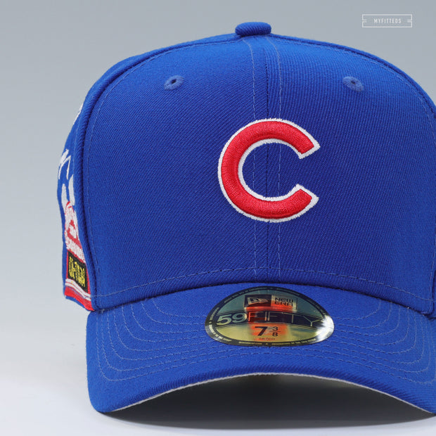 CHICAGO CUBS GREETINGS FROM CHICAGO CHI-TOWN WRIGLEY FIELD NEW ERA FITTED CAP