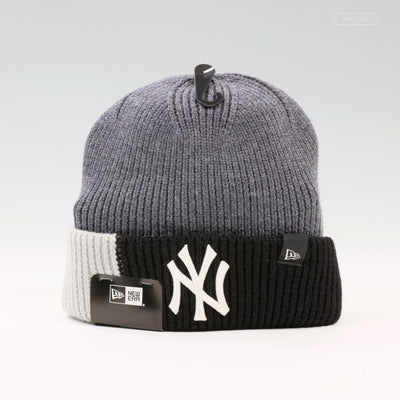 NEW YORK YANKEES BLOCK KNIT MERINO WOOL CUFFED SKULLY WINTER HAT