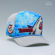 CLEARWATER THRESHERS JAWS UNIVERSAL STUDIOS TRUCKER MESH ELITE SERIES A-FRAME NEW ERA FITTED CAP