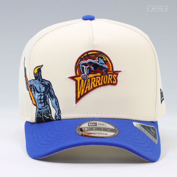 GOLDEN STATE WARRIORS NBA HARDWOOD CLASSICS OFF WHITE 9FIFTY A-FRAME NEW ERA SNAPBACK