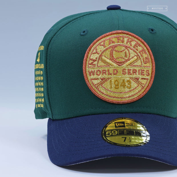 NEW YORK YANKEES 1943 WORLD SERIES 27X WORLD SERIES CHAMPIONS CASINO NEW ERA FITTED CAP