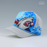 CLEARWATER THRESHERS JAWS UNIVERSAL STUDIOS TRUCKER MESH ELITE SERIES A-FRAME NEW ERA FITTED CAP