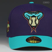 ARIZONA DIAMONDBACKS 2001 WORLD SERIES LAUREL SNAKE NEW ERA FITTED CAP