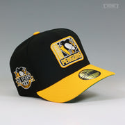 PITTSBURGH PENGUINS 50 YEARS 1960-2017 FRAME IT JET BLACK ARGENT GOLD NEW ERA FITTED CAP