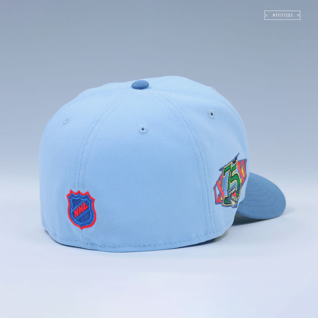 NEW YORK RANGERS 75TH ANNIVERSARY AURORA BOREALIS OF 2024 NEW ERA FITTED CAP