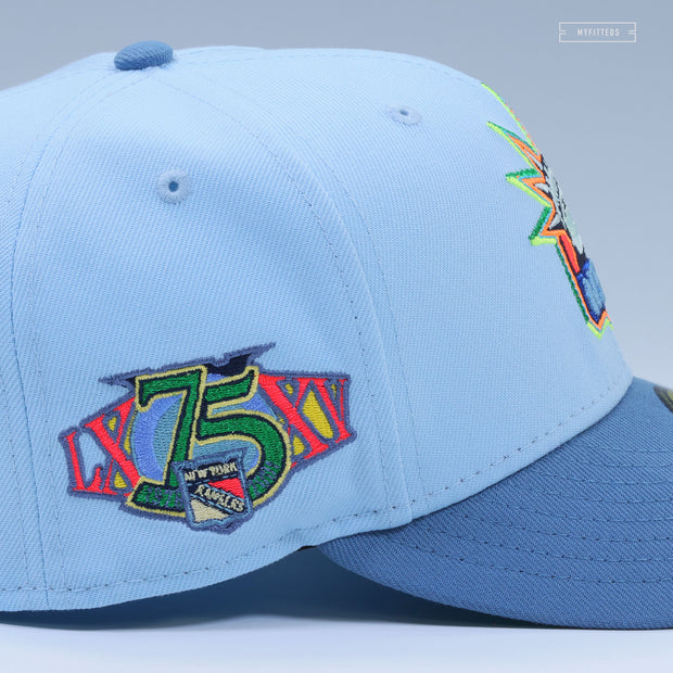 NEW YORK RANGERS 75TH ANNIVERSARY AURORA BOREALIS OF 2024 NEW ERA FITTED CAP