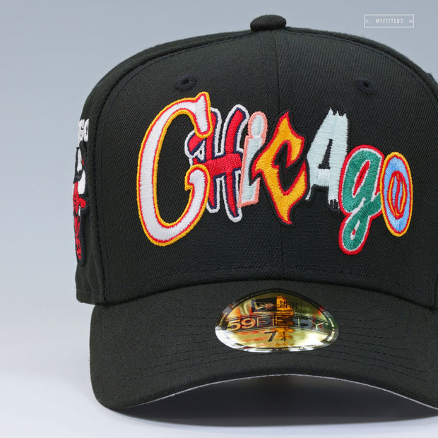 CHICAGO BULLS GRAFFITI JET BLACK NEW ERA 59FIFTY FITTED CAP