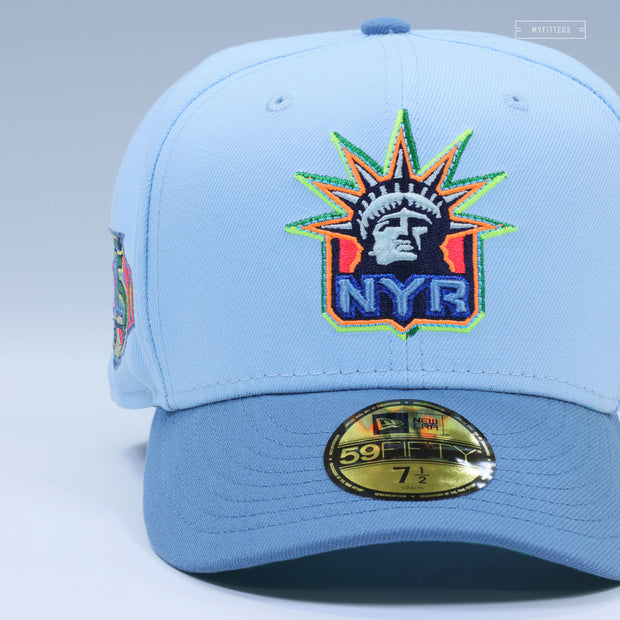 NEW YORK RANGERS 75TH ANNIVERSARY AURORA BOREALIS OF 2024 NEW ERA FITTED CAP