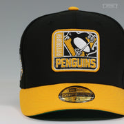 PITTSBURGH PENGUINS 50 YEARS 1960-2017 FRAME IT JET BLACK ARGENT GOLD NEW ERA FITTED CAP