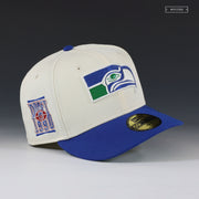 SEATTLE SEAHAWKS 1990 NFL DRAFT CORTEZ KENNEDY OFF WHITE NEW ERA FITTED CAP