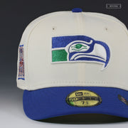 SEATTLE SEAHAWKS 1990 NFL DRAFT CORTEZ KENNEDY OFF WHITE NEW ERA FITTED CAP