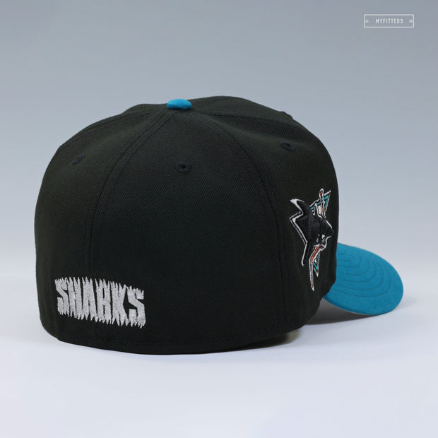 SAN JOSE SHARKS 90'S VINTAGE RETRO SCRIPT NHL NEW ERA FITTED CAP