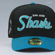 SAN JOSE SHARKS 90'S VINTAGE RETRO SCRIPT NHL NEW ERA FITTED CAP